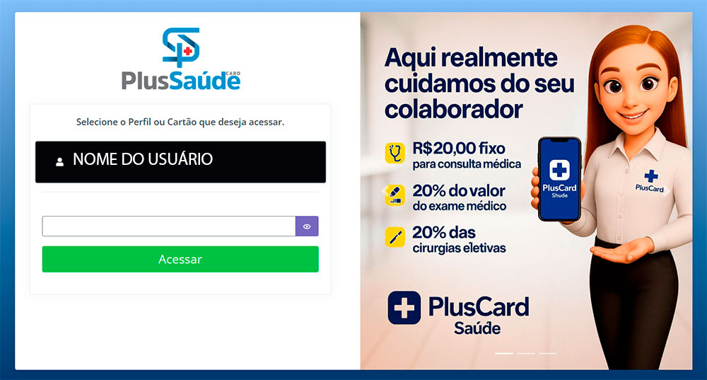 Seleção do Perfil e Informação da Senha